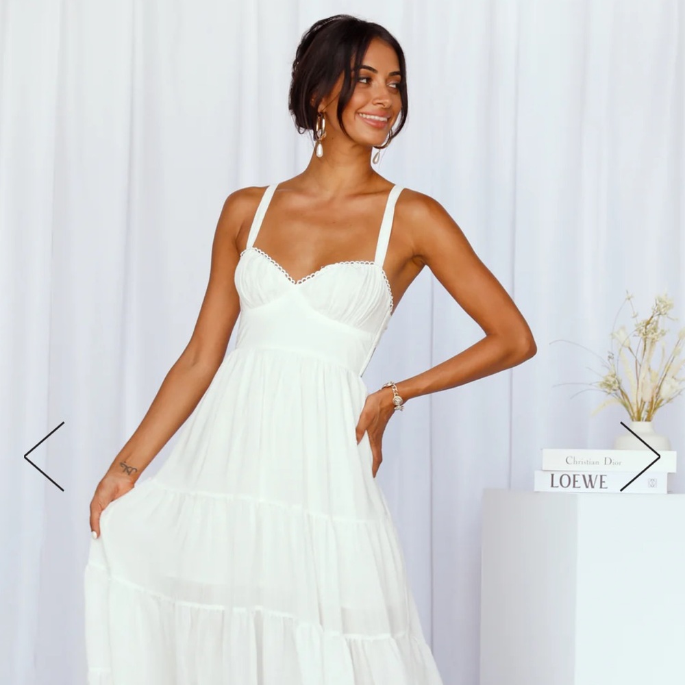 HELLO MOLLY FRESHLY BREWED MIDI DRESS WHITE